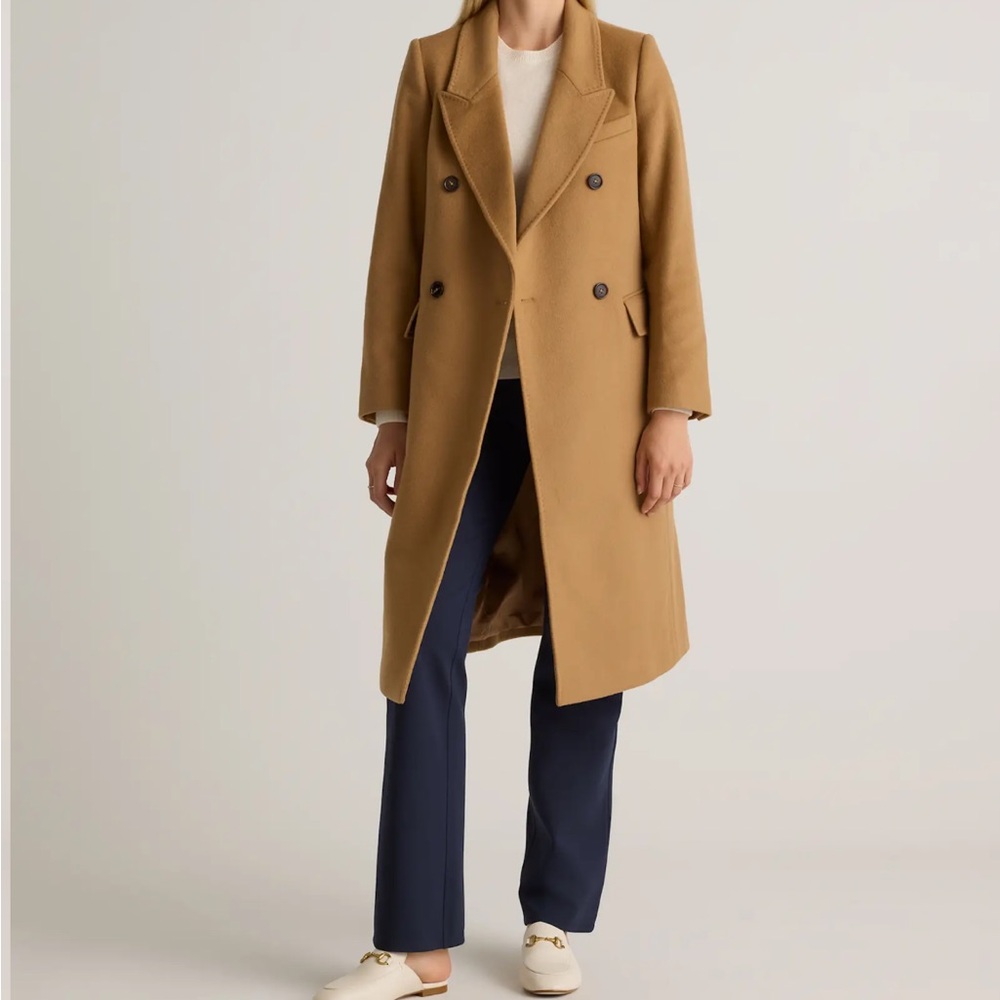 Italian Wool Camel Double-Breasted Coat